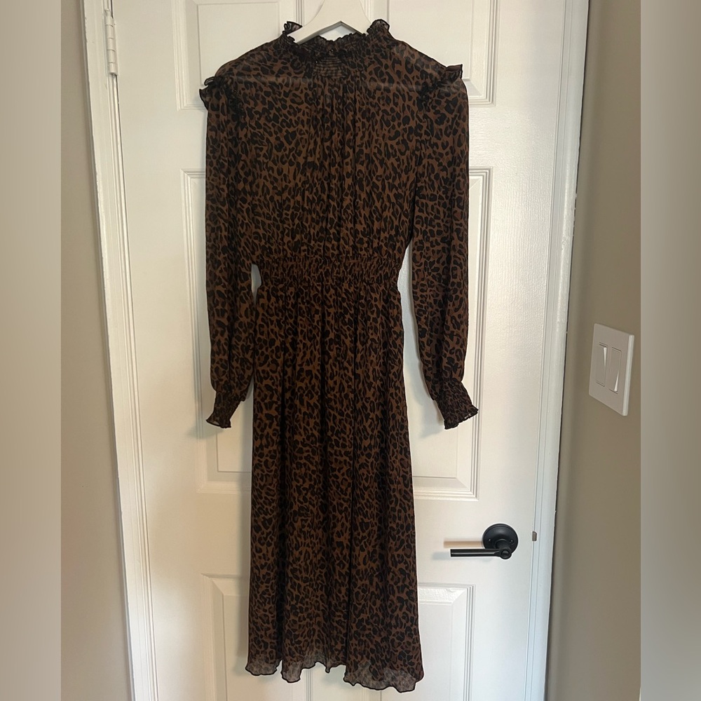 Zara Leopard Print Midi Dress